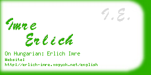 imre erlich business card